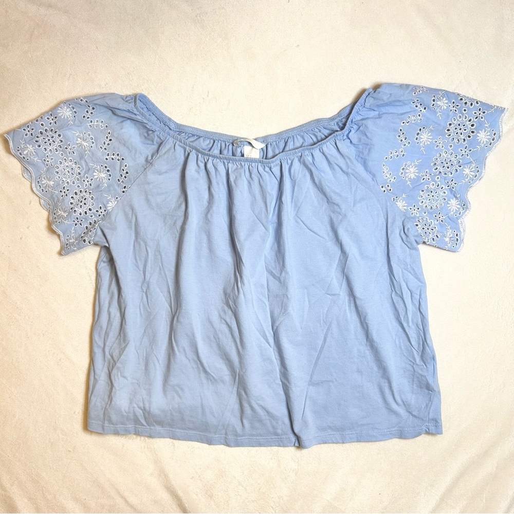 Light Blue H&M Off-The-Shoulder Top